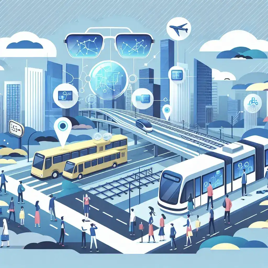 "Penggunaan mode AR Google Maps untuk meningkatkan navigasi di transportasi publik, menampilkan peta interaktif dan petunjuk arah di smartphone."